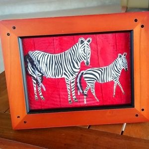 Red❤Thread Zebra Textile Art